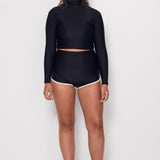 Turtleneck Crop Rashguard - All Black